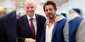 FIFA President Gianni Infantino and Bollywood Luminary Shah Rukh Khan Share a Moment in Doha