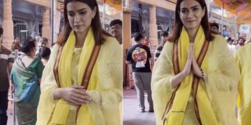 Kriti Sanon’s Visit to Siddhivinayak Temple Prior to the Release of Teri Baaton Mein Aisa Uljha Jiya
