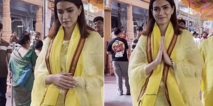 Kriti Sanon’s Visit to Siddhivinayak Temple Prior to the Release of Teri Baaton Mein Aisa Uljha Jiya