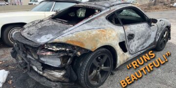 Scorched Yet Functional 2007 Porsche Cayman Listed for Sale in Massachusetts