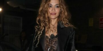 Rita Ora Dazzles in Sheer Black Lace Ensemble for Her London Evening Adventure