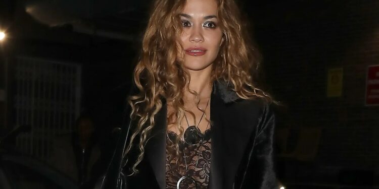 Rita Ora Dazzles in Sheer Black Lace Ensemble for Her London Evening Adventure
