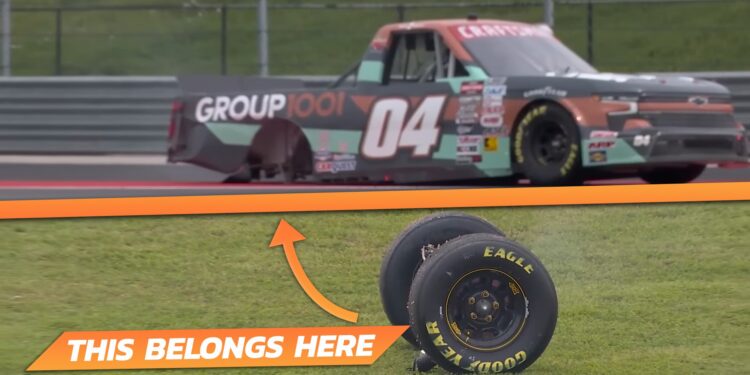The Rear End of a NASCAR Truck Dropped Off Mid-Race at Circuit of the Americas