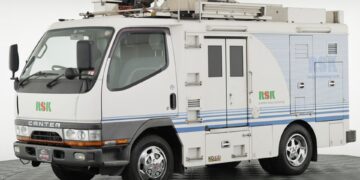 Step into the Past with a Unique JDM Mitsubishi Broadcast Truck from the ’90s
