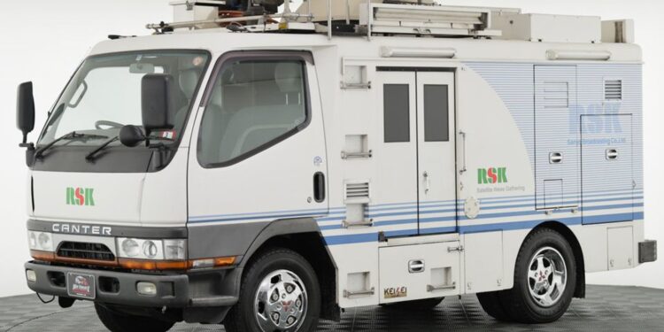 Step into the Past with a Unique JDM Mitsubishi Broadcast Truck from the ’90s