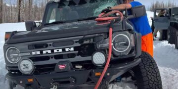Daring Escape: Off-Roader Survives As Shackle Smashes Through Windshield During Rescue