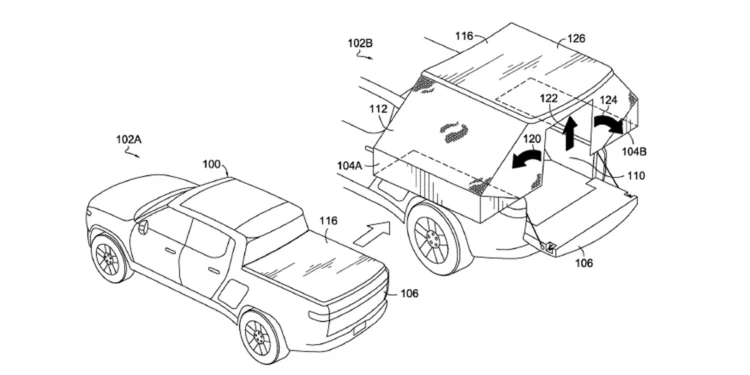 Newly Patented Retractable Camper Shell by Rivian