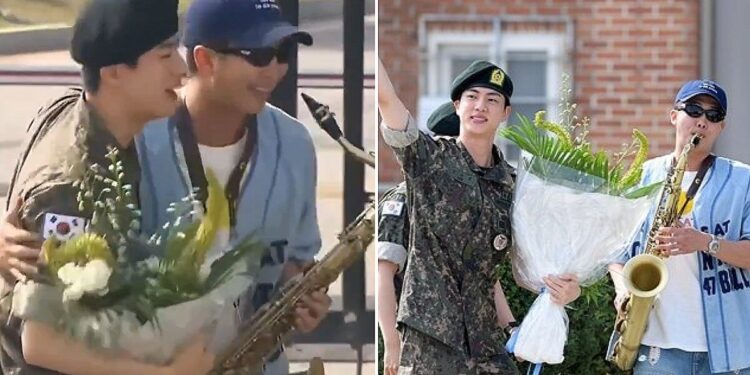 Jin’s Response to RM’s Saxophone Serenade at His Military Discharge
