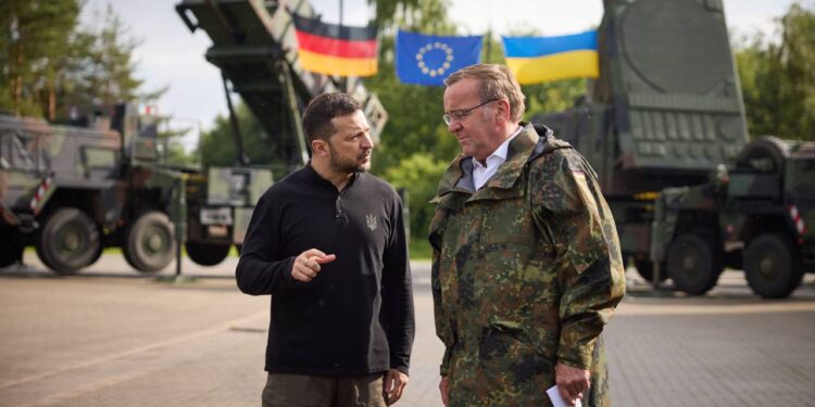 Ukraine’s President Zelensky Reviews Patriot Missile Battery on Visit to Germany